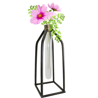 Glass Vase on Metal Stand
