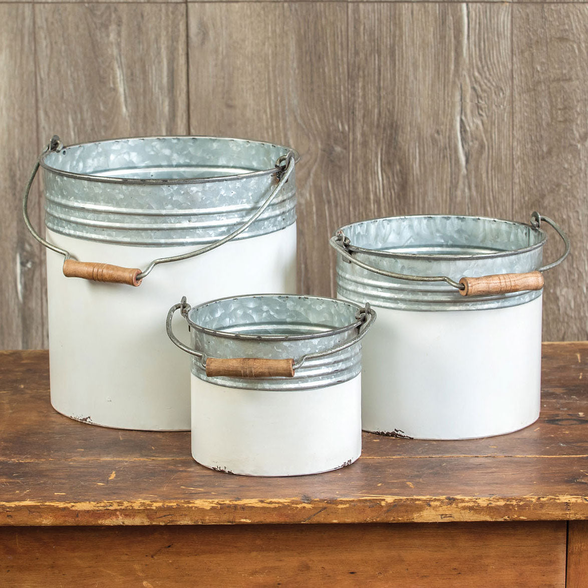 Metal and White Bucket
