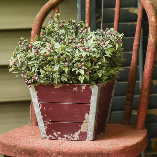 Red Shiplap Planter