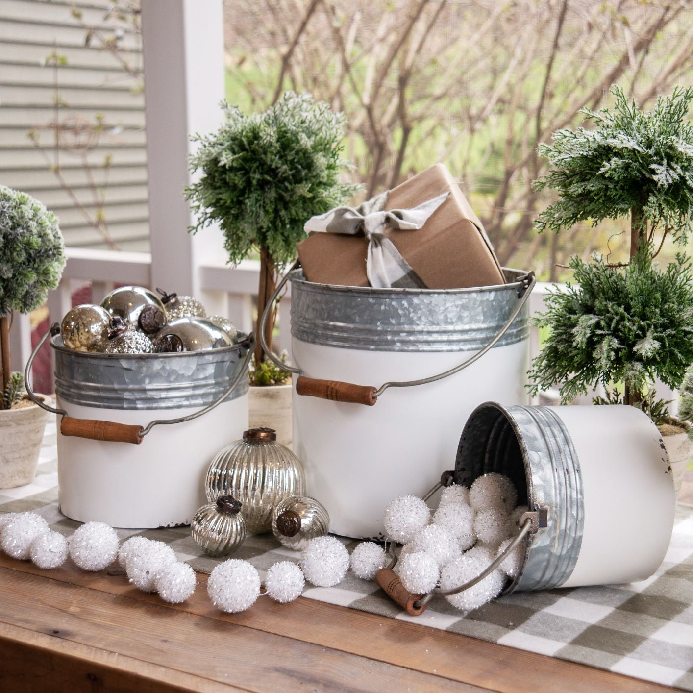 Metal and White Bucket